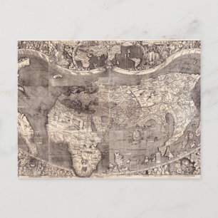 Weltkarte 1507 postkarte