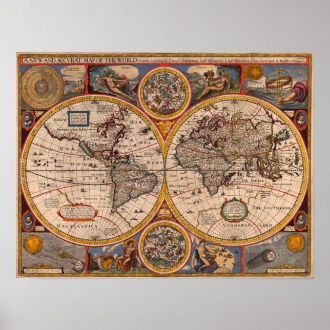 Weltkarte 1651 poster (Vorne)