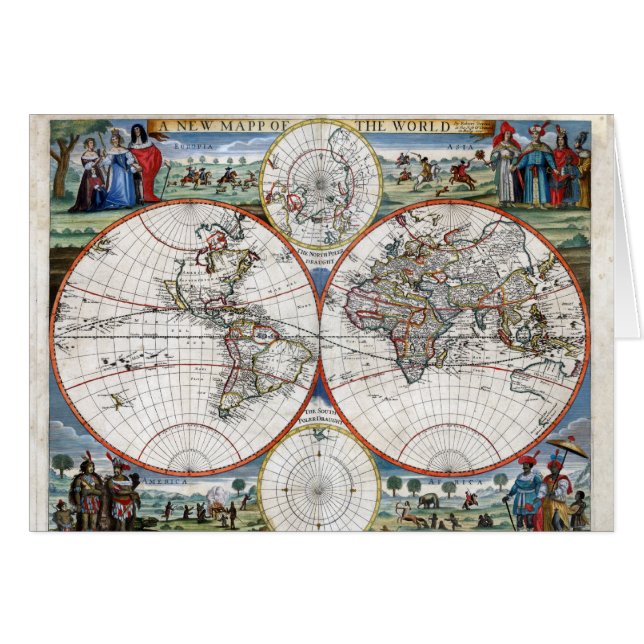 Weltkarte 1676 (Vorderseite (Horizontal))