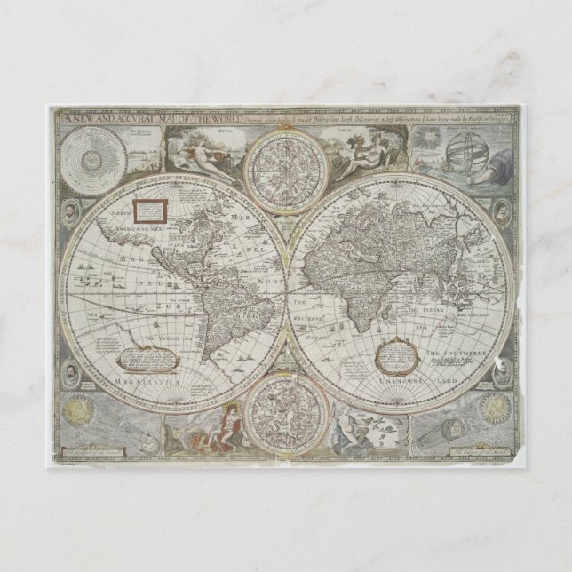 Weltkarte | 1676 postkarte (Vorderseite)