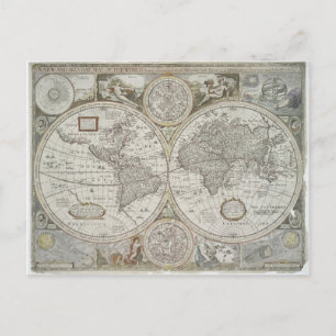 Weltkarte   1676 postkarte