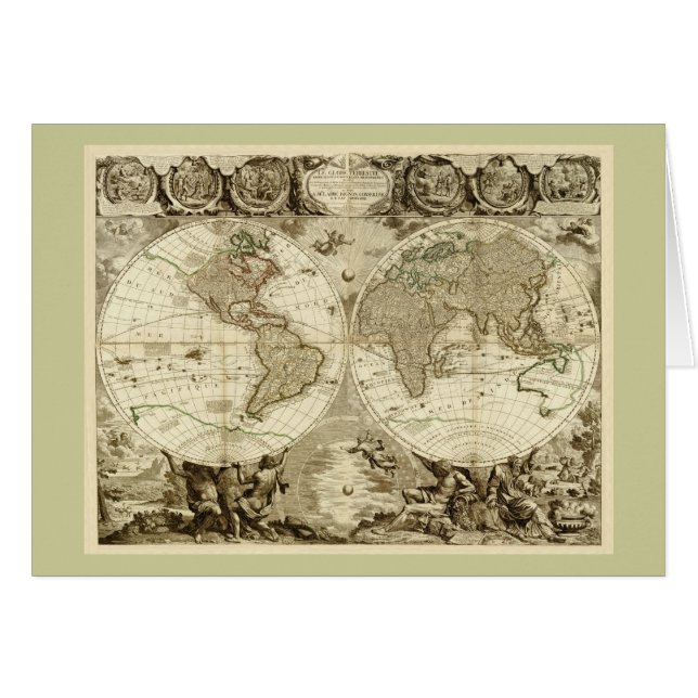 Weltkarte 1708 durch Jean Baptiste Nolin (Vorderseite (Horizontal))