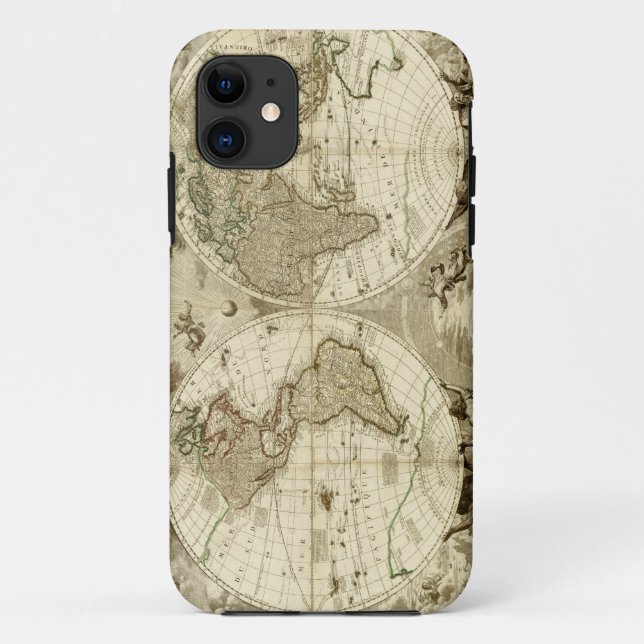 Weltkarte 1708 durch Jean Baptiste Nolin Case-Mate iPhone Hülle (Rückseite)