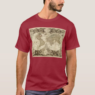 Weltkarte 1708 durch Jean Baptiste Nolin T-Shirt