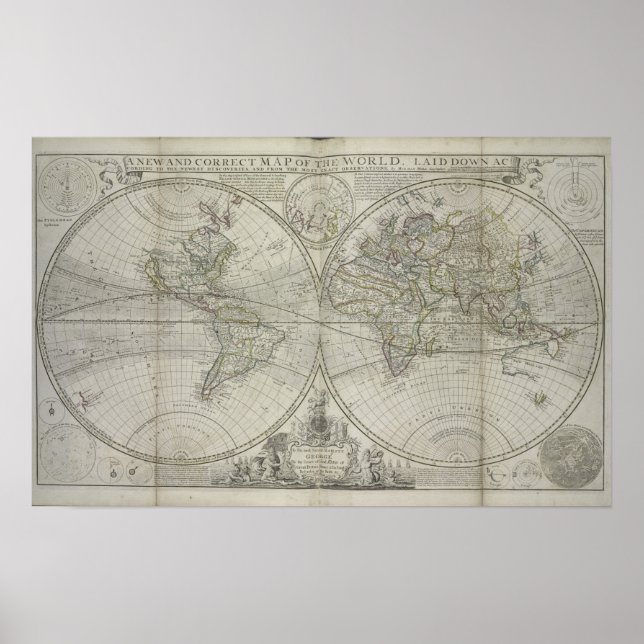 Weltkarte | 1736 poster (Vorne)