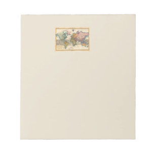 Weltkarte 1780 Bonne Antique Planisphäre  Notizblock