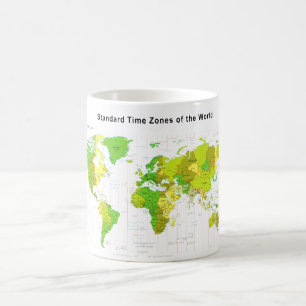 Weltkarte 2013 für Standardzeitzonen Kaffeetasse