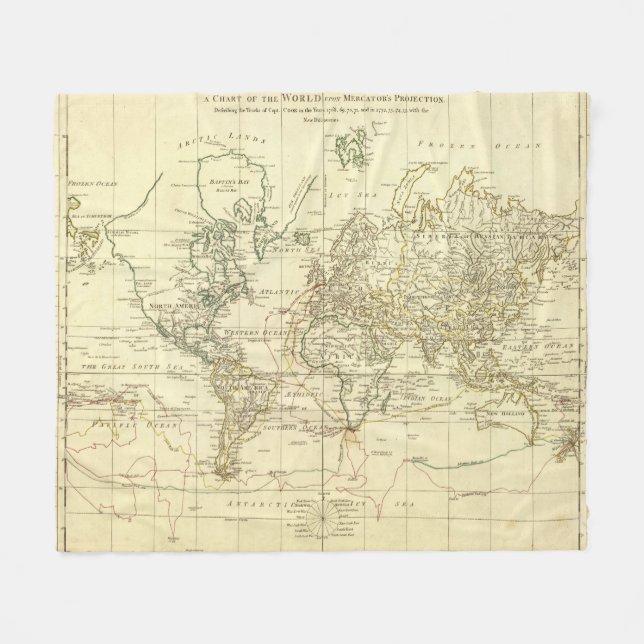 Weltkarte 5 fleecedecke (Vorderseite (Horizontal))