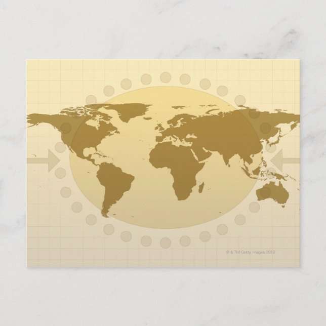 Weltkarte 5 postkarte (Vorderseite)