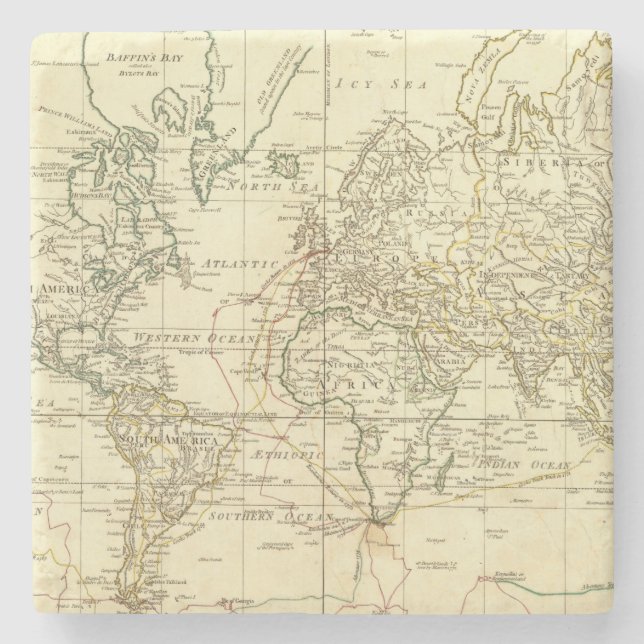 Weltkarte 5 steinuntersetzer (Vorderseite)