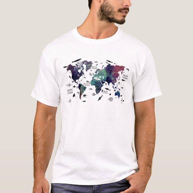 Weltkarte 7 T-Shirt (Vorderseite)