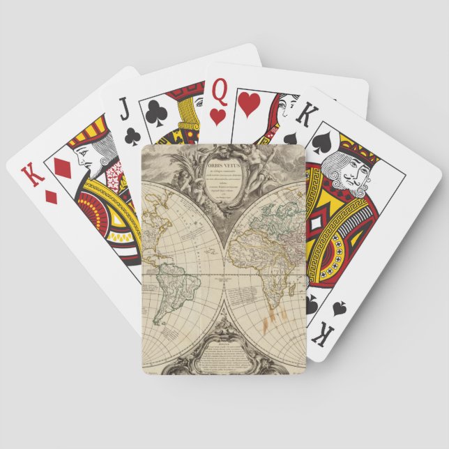 Weltkarte 8 spielkarten (Rückseite)