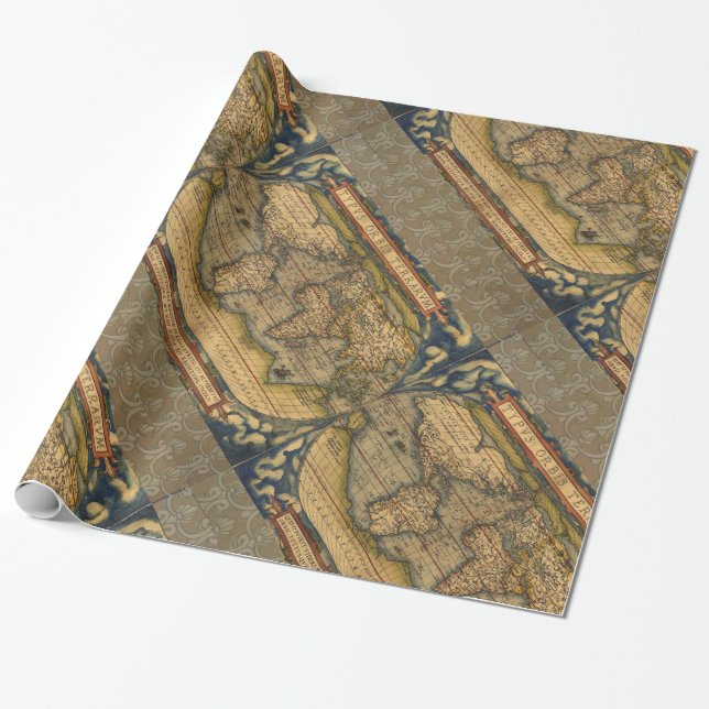 Weltkarte Antique Ortelius Geschenkpapier (Ungerollt)