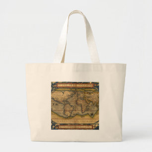 Weltkarte Antique Ortelius Jumbo Stoffbeutel