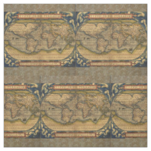 Weltkarte Antique Ortelius Stoff