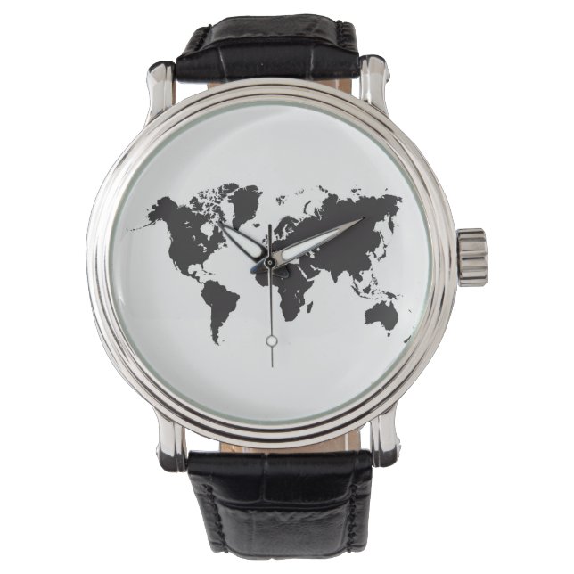 Weltkarte Armbanduhr (Vorderseite)