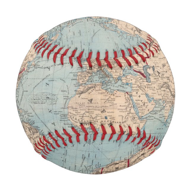 Weltkarte auf Mercators Projektion Baseball (Vorderseite)