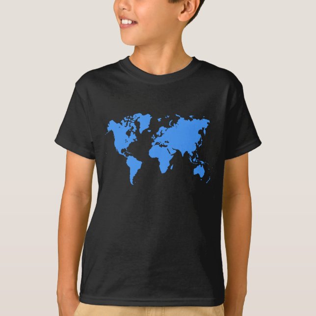 Weltkarte - Baby Blue T-Shirt (Vorderseite)