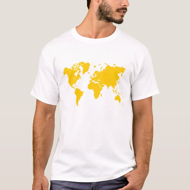 Weltkarte - Bernstein T-Shirt (Vorderseite)