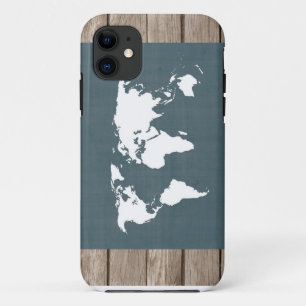Weltkarte. Blau und Weiß Case-Mate iPhone Hülle