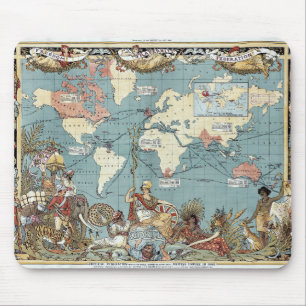 Weltkarte - Britisches Reich - 1886 Mousepad