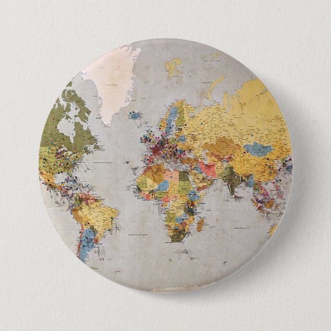 Weltkarte Button (Vorderseite)