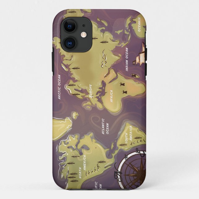 Weltkarte Case-Mate iPhone Hülle (Rückseite)