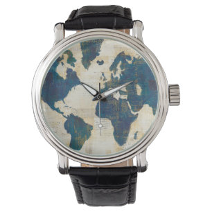 Weltkarte-Collage Armbanduhr