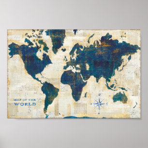 Weltkarte-Collage Poster