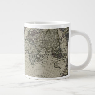 Weltkarte der Doppelhalbkugel 1672 Jumbo-Tasse