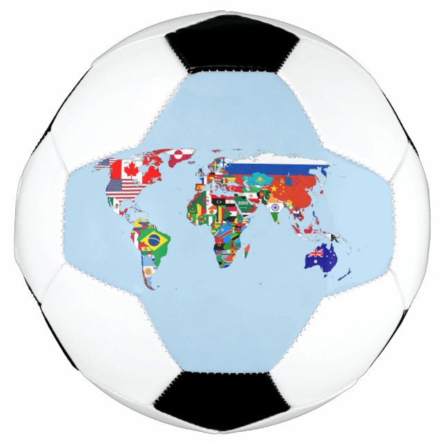 Weltkarte der Flaggen - Fußballball Fußball (Vorderseite)
