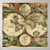 Weltkarte der Geschenke von 1689