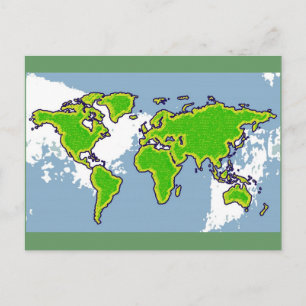 Weltkarte der grünen Farben Postkarte
