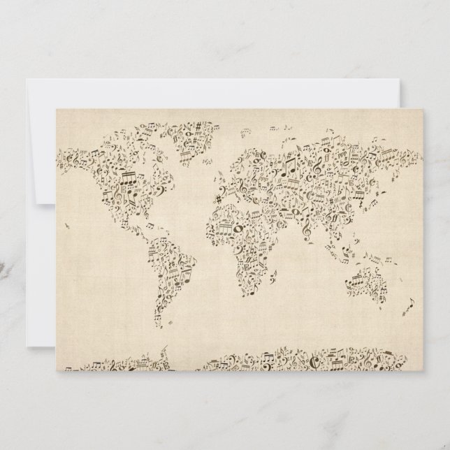 Weltkarte der Musiknoten (Vorderseite)