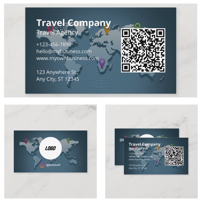 Weltkarte der Reiseagentur Visitenkarte (Travel Agency World Map Business Cards
)
