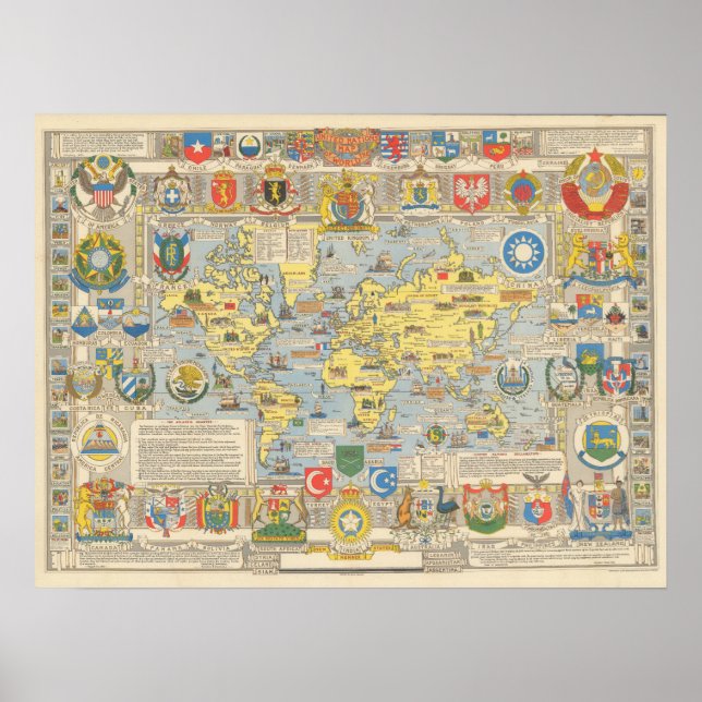 Weltkarte der Vereinten Nationen Poster (Vorne)