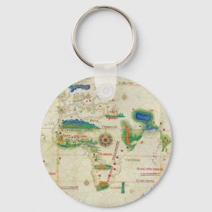 Weltkarte des Kantinos Planisphere (1502) Schlüsselanhänger
