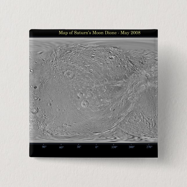 Weltkarte des Saturn-Monddiones Button (Vorderseite)