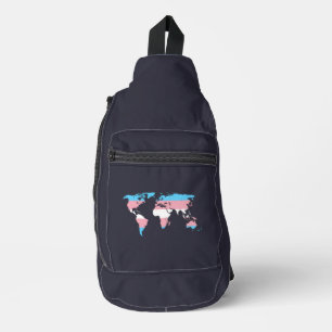 Weltkarte des Transgender Stolzes Crossbody Bag