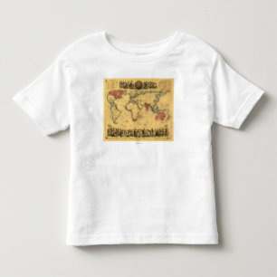 Weltkarte, die britische EmpirePanoramic Karte Kleinkind T-shirt