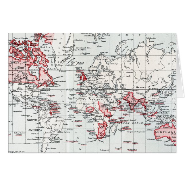 Weltkarte, die britischen Besitz im Jahre 1904 (Vorderseite (Horizontal))