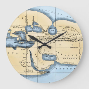 WELTKARTE: ERATOSTHENES GROßE WANDUHR