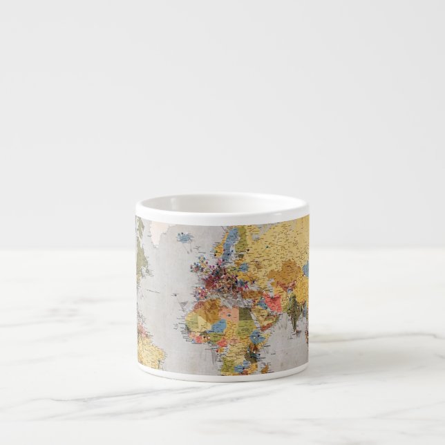 Weltkarte Espressotasse (Vorderseite)