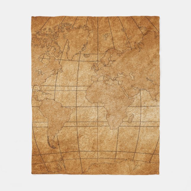 Weltkarte Fleecedecke (Vorderseite)