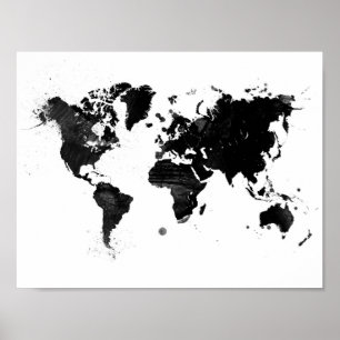 Weltkarte für Aquarellbilder Poster