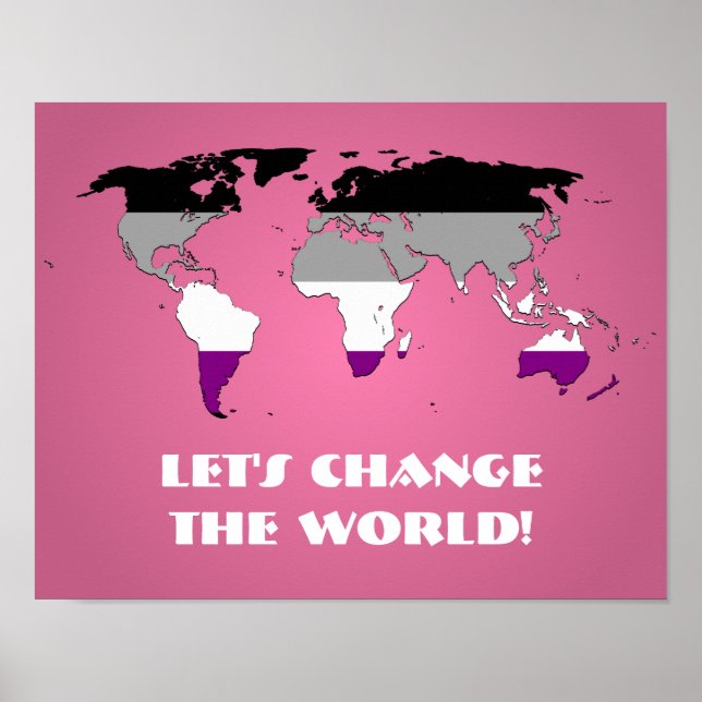 Weltkarte für Asexualität Poster (Vorne)