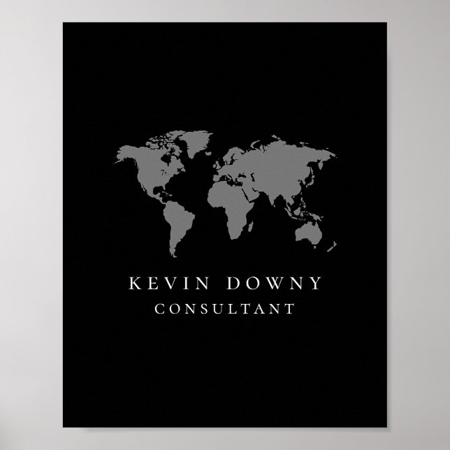 Weltkarte für das Black Business Logo Poster (Vorne)