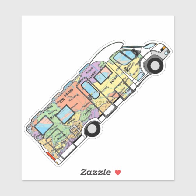 Weltkarte für das reisende RV-Motorhome Aufkleber (Blatt)