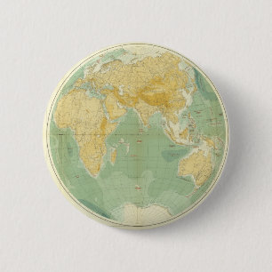 Weltkarte für den Indischen Ozean, Europa, Asien, Button