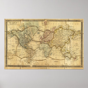 Weltkarte für Mercators Projection Poster